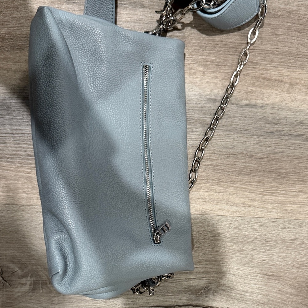 Zadig & Voltaire Soft Blue Leather Shoulder Bag - Picture 5 of 5